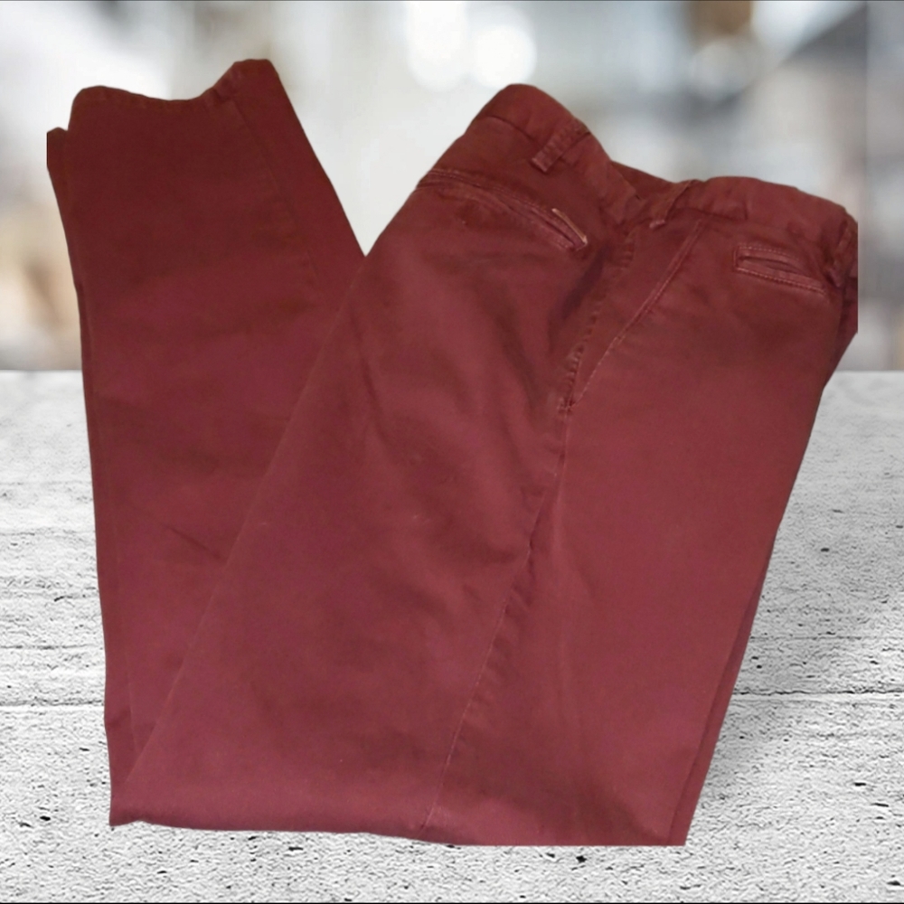 Massimo dutti slim fit pants size 34usa color burgundy